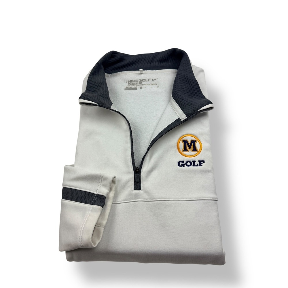 Nike Golf Therma-Fit Quarter Zip Pullover White M University Logo Men's Small